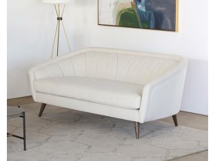 Ivory Curved Channeled Back Sofa