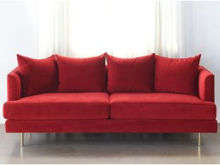 Lexy Sofa In Sangria Velvet