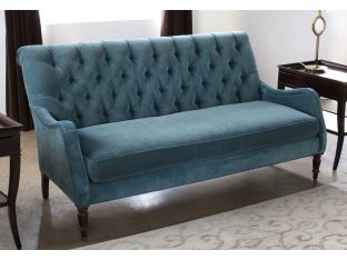 Peacock Blue Velvet Tufted Sofa