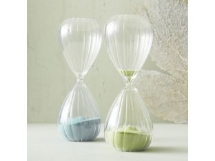 Set of 2 Fluted Hourglasses - Cleared Décor