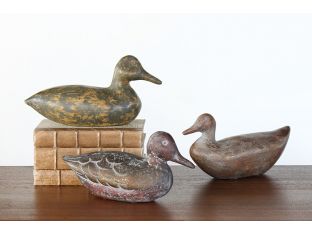 Set of 3 Rustic Duck Decoys - Cleared Décor