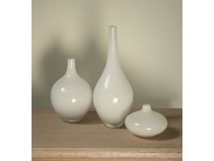 Set of 3 White Porcelain Vases