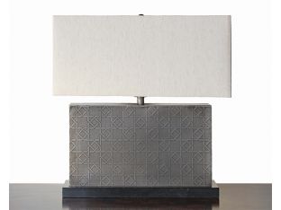 Rectangular Table Lamp With Geometrical Design