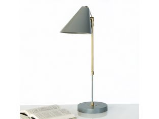 Brass & Gray Mid-Century Style Table Lamp
