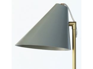 Brass & Gray Mid-Century Style Table Lamp