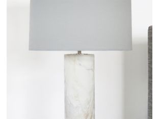 Ivory Marble Column Table Lamp
