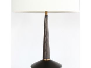 Dark Walnut And Brass Mid Century Style Table Lamp