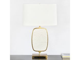 Flat Lily Medallion Lamp With Brass Edge