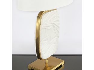 Flat Lily Medallion Lamp With Brass Edge