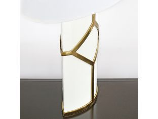 White Lacquer And Brass Detail Table Lamp
