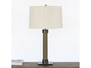 Bronze And Brass Mesh Column Table Lamp