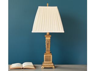 French Gold Ornate Column Table Lamp