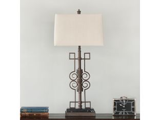 Wrought Iron Scrollwork Table Lamp