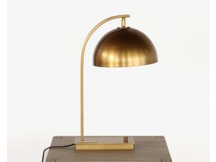 Brass Arch Neck Table Lamp w/ Swiveling Shade