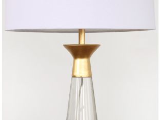 Conical Crystal w/ Gold Leaf Cap Table Lamp