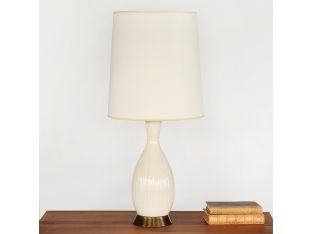 Sculpted Off White Teardrop Table Lamp