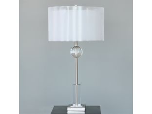 Crystal Block and Orb Table Lamp