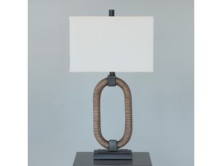 Coiled Brown Metal Table Lamp