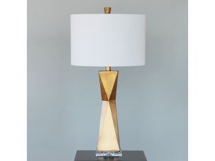 Brushed Gold Quadrangle Table Lamp