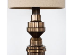 Large Industrial Style Antique Brass Table Lamp