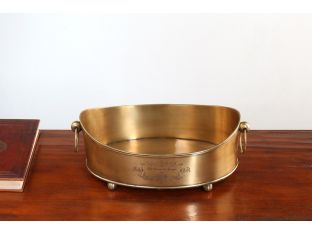 Antiqued Brass Oval Centerpiece Bowl