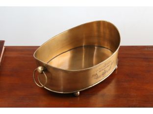 Antiqued Brass Oval Centerpiece Bowl