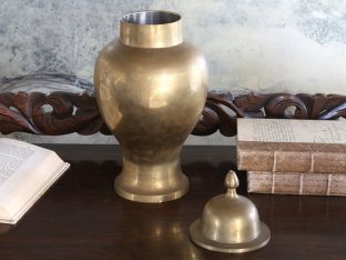 Large Vintage Brass Urn