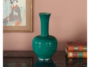 20th Century Japanese Silver Banded Bottle Vase