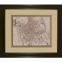Sepia Map of Rome 26W x 22H