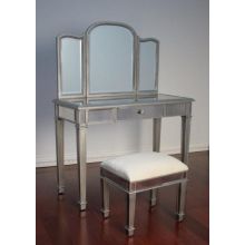 Mirrored Vanity with 1 Drawer and Tri Mirror
