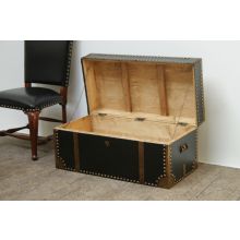 Black Leather and Brass Trunk