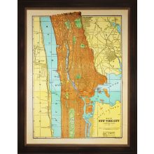 Vivid Map of Manhattan 35W x 45H