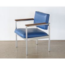 Blue Vinyl Waiting Room Chair