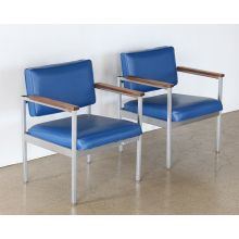 Blue Vinyl Waiting Room Chair