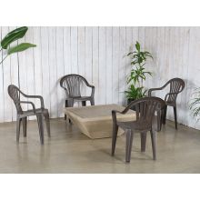 Brown Plastic Cafe Or Patio Chair  