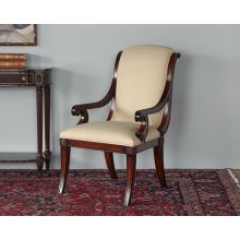 Scrolled Back Mahogany Arm Chair