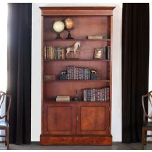 Mahogany Bookcase with Cabinet Bottom