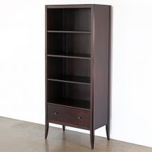 Brown 4-Shelf Bookcase with Drawer