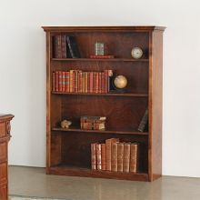 Dark Maple Bookcase With Four Shelves