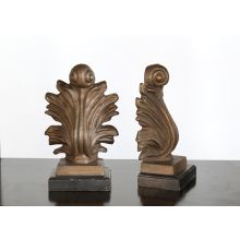 Pair of Bronze Acanthus Bookends