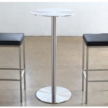 Brushed Stainless Steel Round Bar Table
