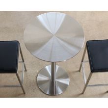 Brushed Stainless Steel Round Bar Table