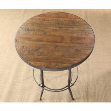 Metal Adjustable Bar Table with Wooden Top