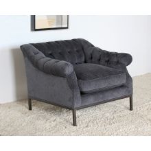 Damon Club Chair in Charcoal Velvet
