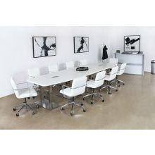 10' - 14'  Adjustable Conference Table W/White Top