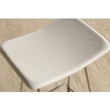 Polished Chrome Backless Counter Stool in White