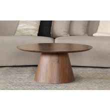 Walnut Veneer Pedestal Coffee Table