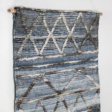 Handwoven Blue & Charcoal Wall Hanging 30W X 60H