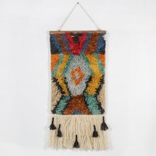 Hand Knotted Multi-Colored Wall Hanging 17W X 23H