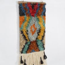 Hand Knotted Multi-Colored Wall Hanging 17W X 23H